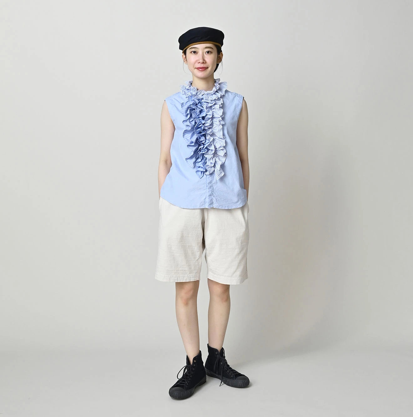45R Broadcloth Mix Frilled Sleeveless Top - Image 5