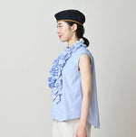 45R Broadcloth Mix Frilled Sleeveless Top