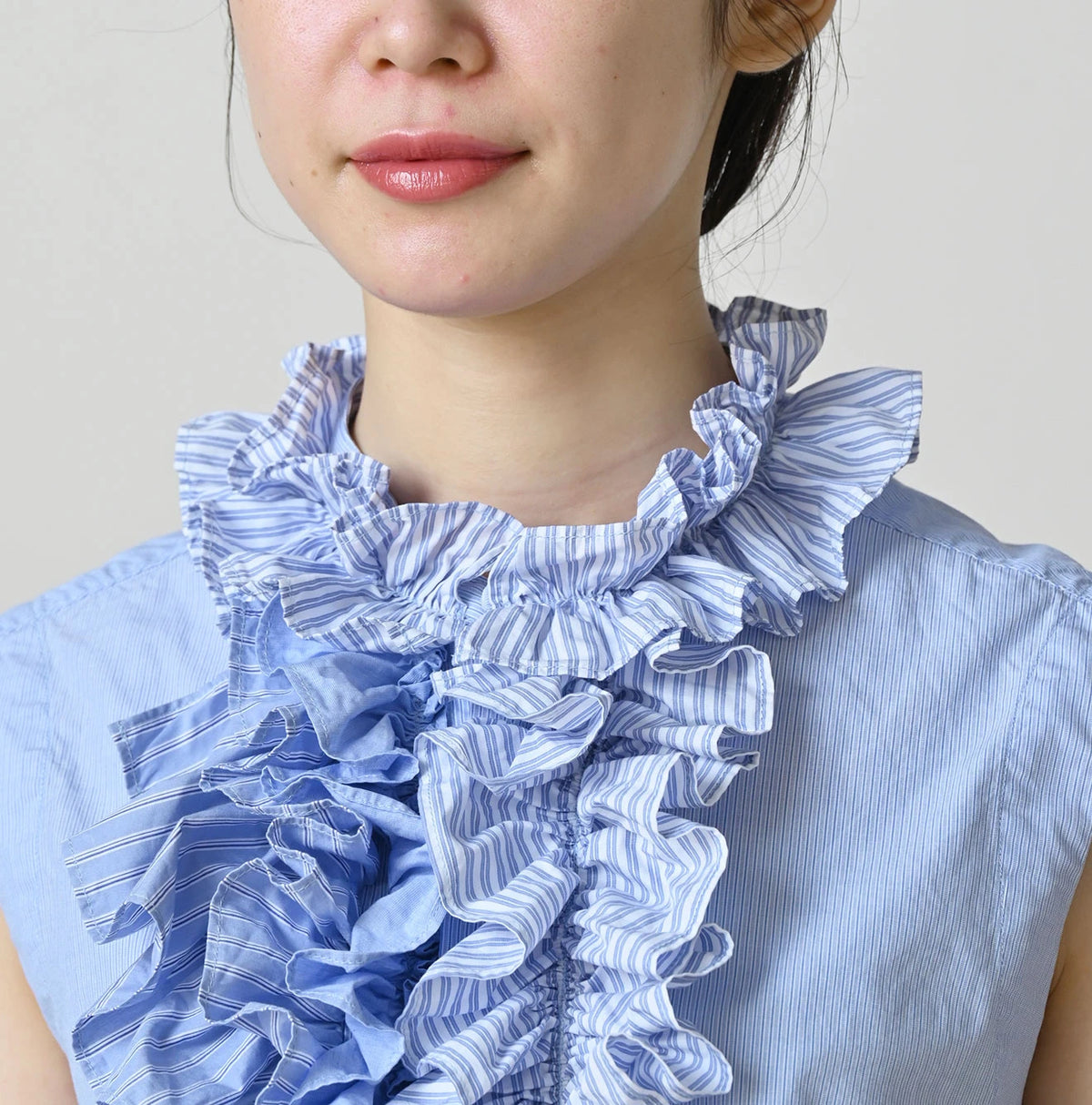 45R Broadcloth Mix Frilled Sleeveless Top