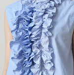 45R Broadcloth Mix Frilled Sleeveless Top