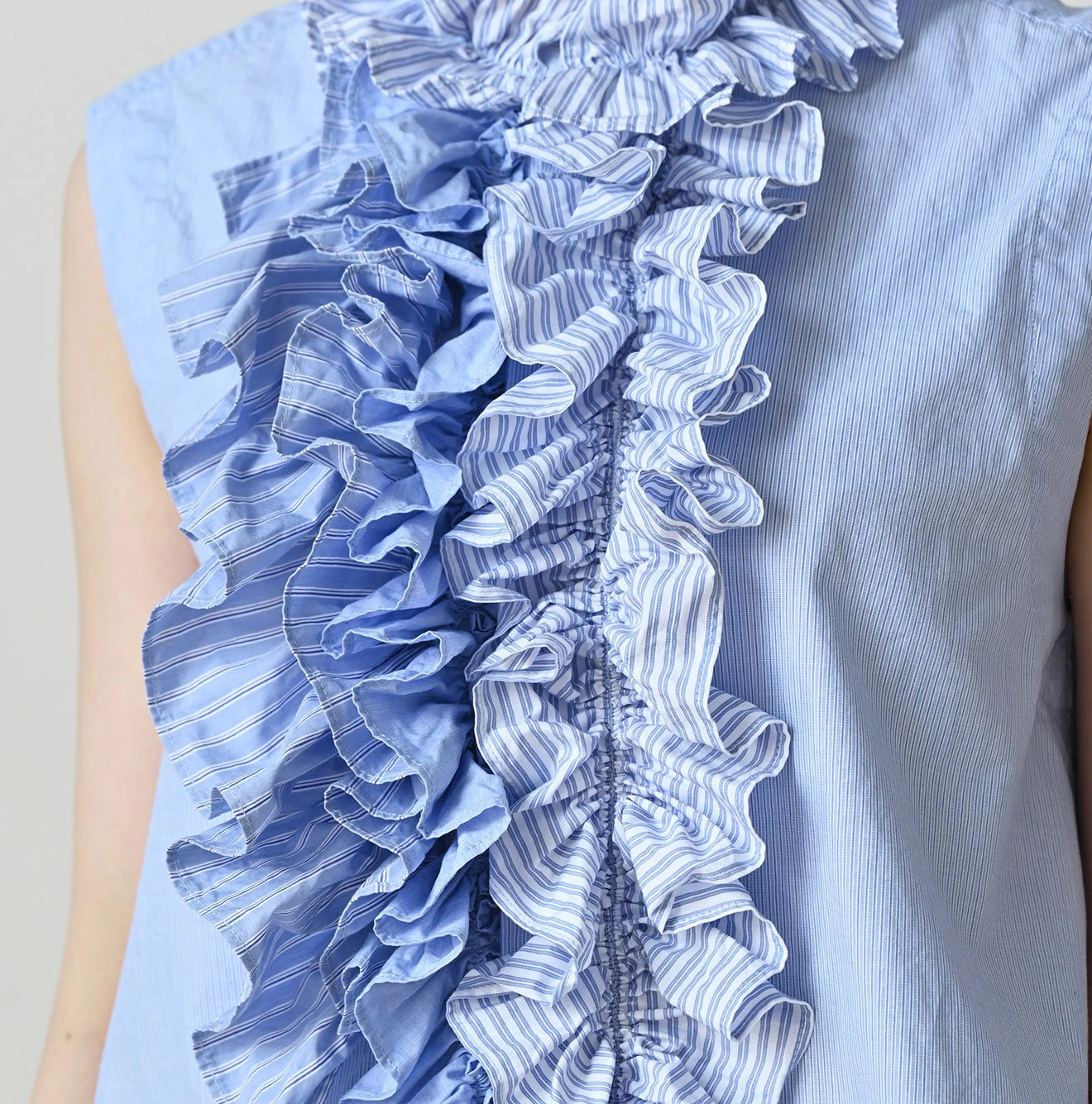 45R Broadcloth Mix Frilled Sleeveless Top - Image 10