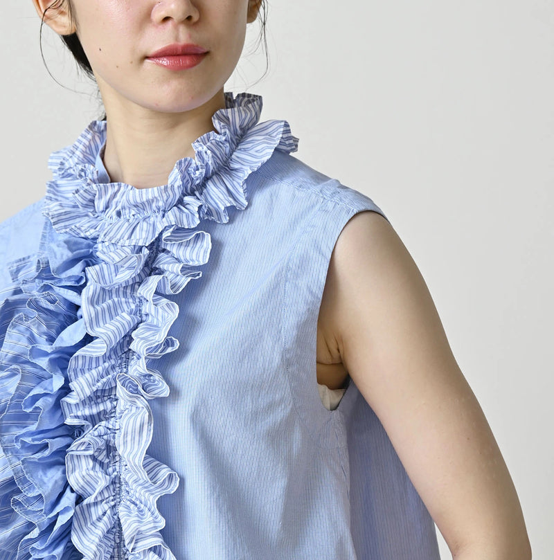 45R Broadcloth Mix Frilled Sleeveless Top - Image 11