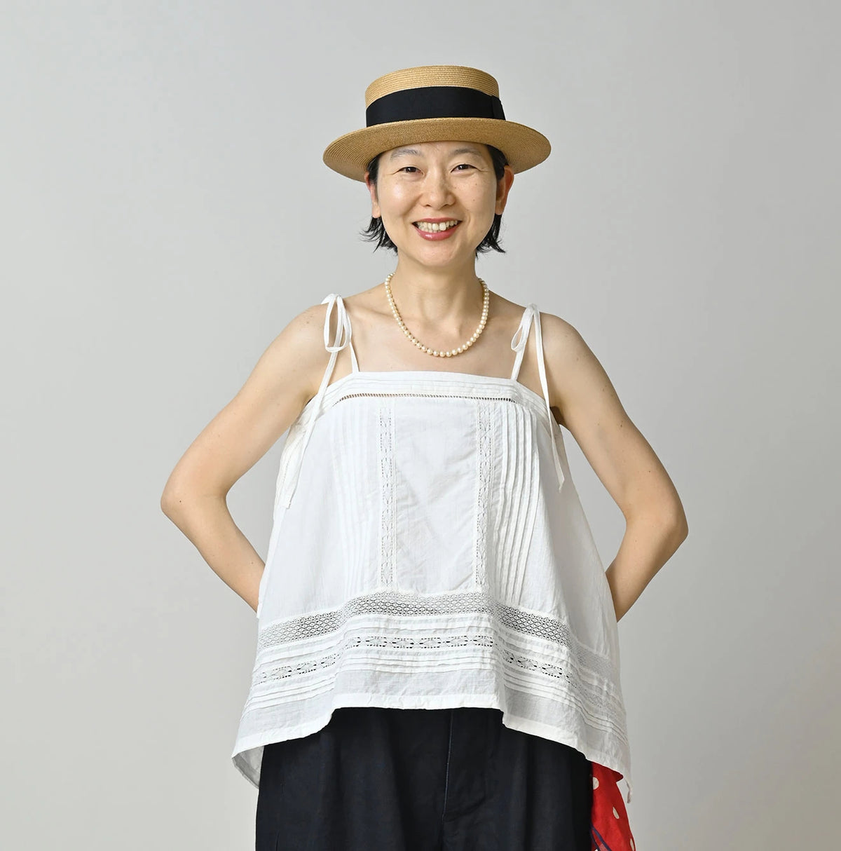 45R Khadi Pintuck Lace Multi Camisole