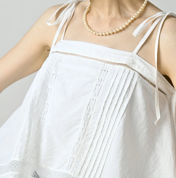45R Khadi Pintuck Lace Multi Camisole