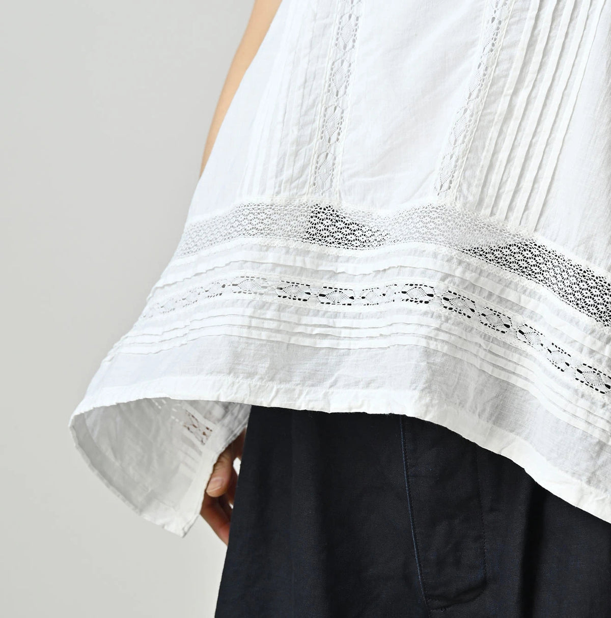 45R Khadi Pintuck Lace Multi Camisole