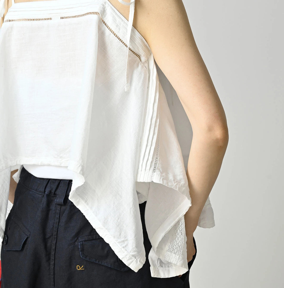 45R Khadi Pintuck Lace Multi Camisole