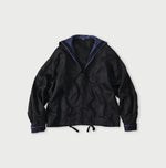 Indigo Linen Sateen Sailor Blouse