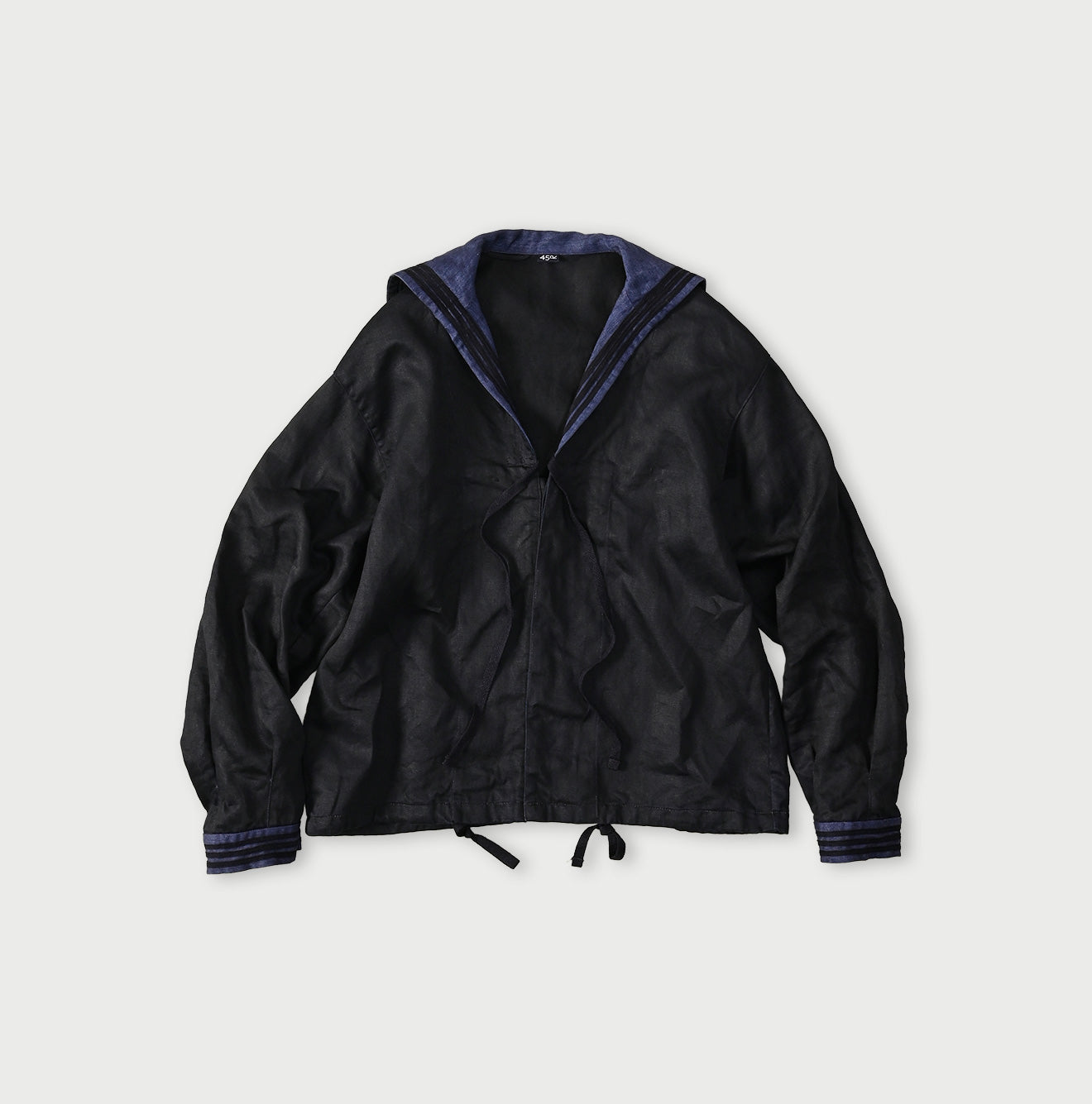 Indigo Linen Sateen Sailor Blouse - Image 1