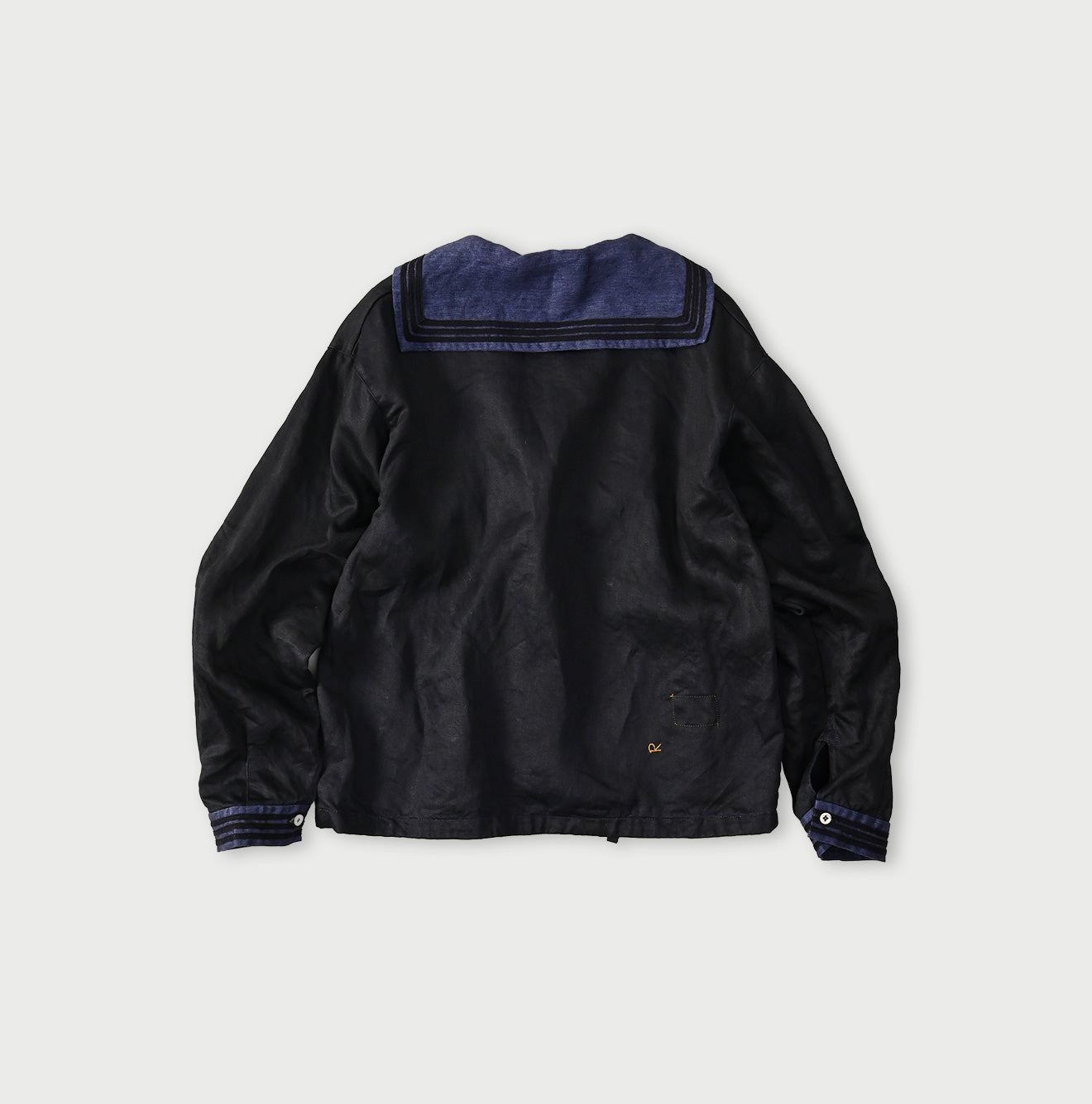 Indigo Linen Sateen Sailor Blouse - Image 12