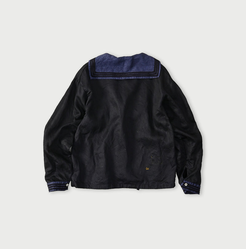 Indigo Linen Sateen Sailor Blouse - Image 12