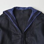 Indigo Linen Sateen Sailor Blouse