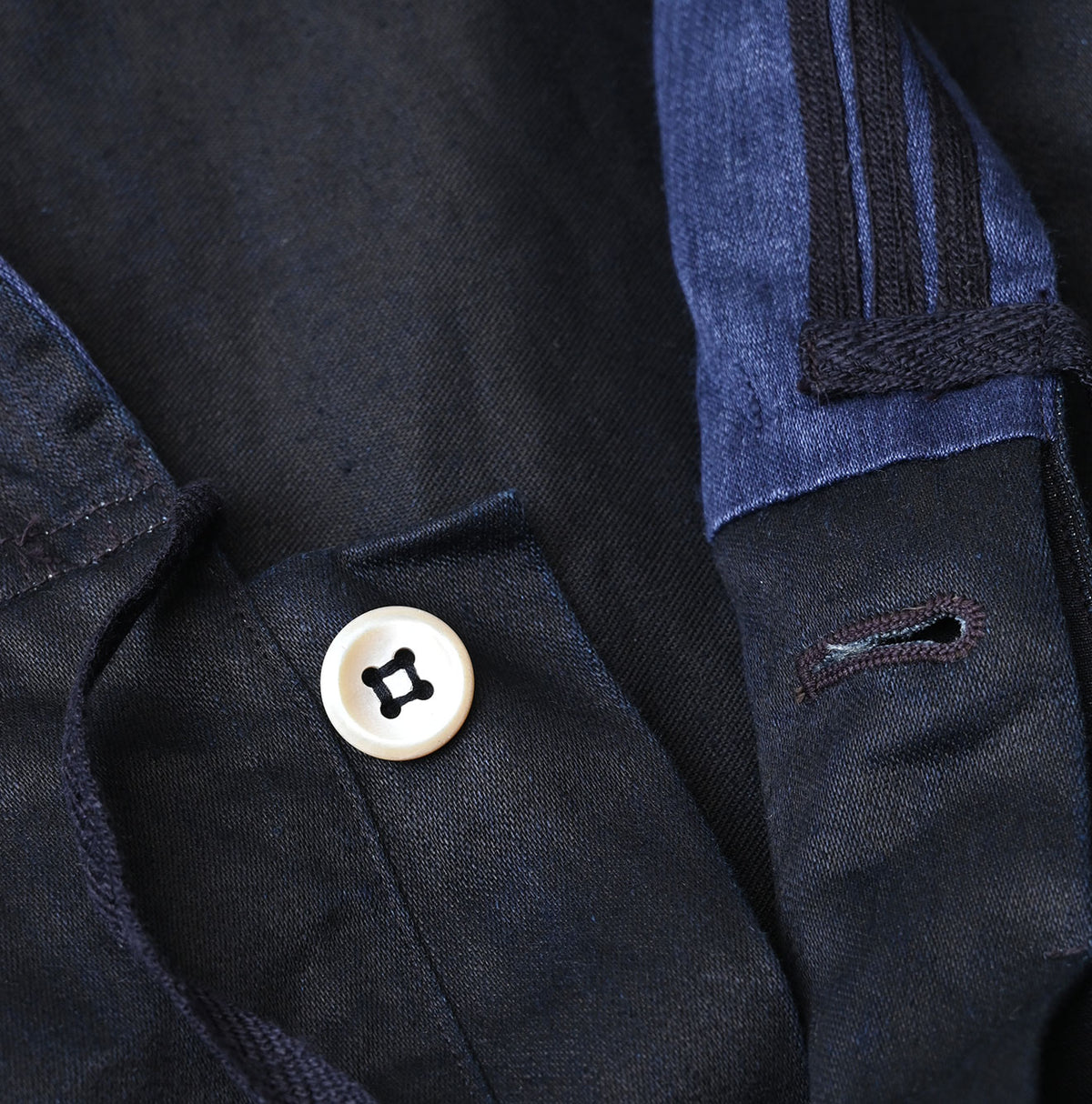 Indigo Linen Sateen Sailor Blouse