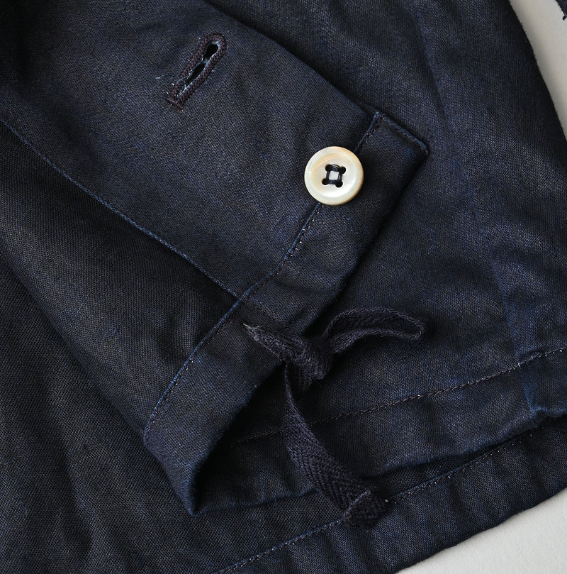 Indigo Linen Sateen Sailor Blouse - Image 17