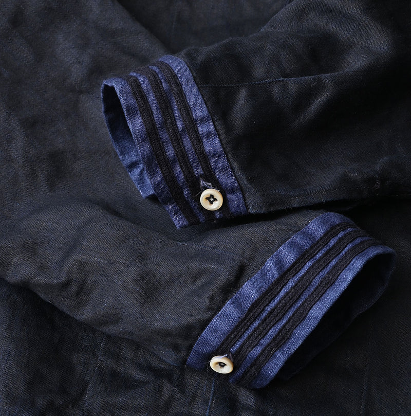Indigo Linen Sateen Sailor Blouse - Image 18