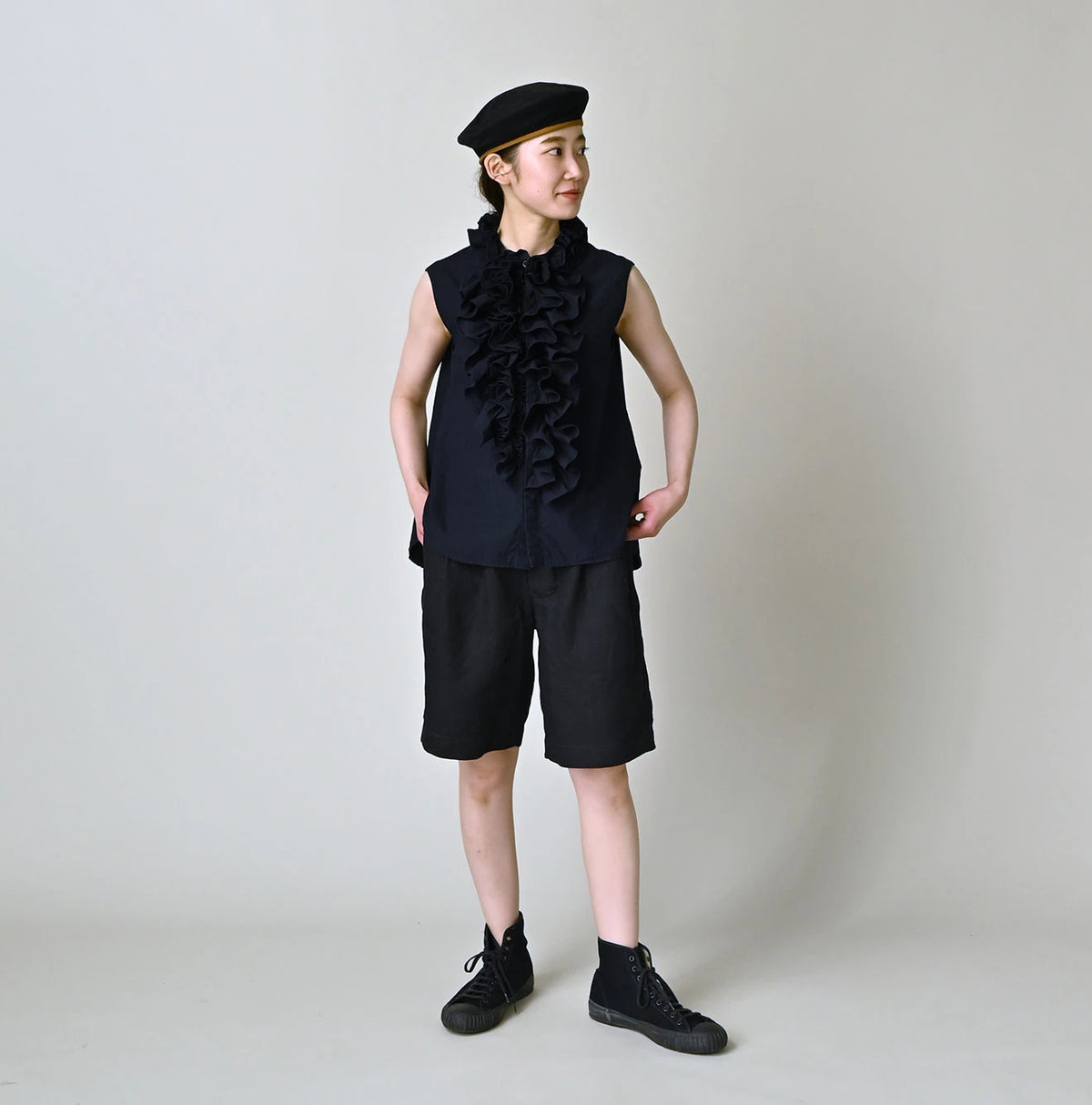 45R Indigo Batiste Frill Camisole