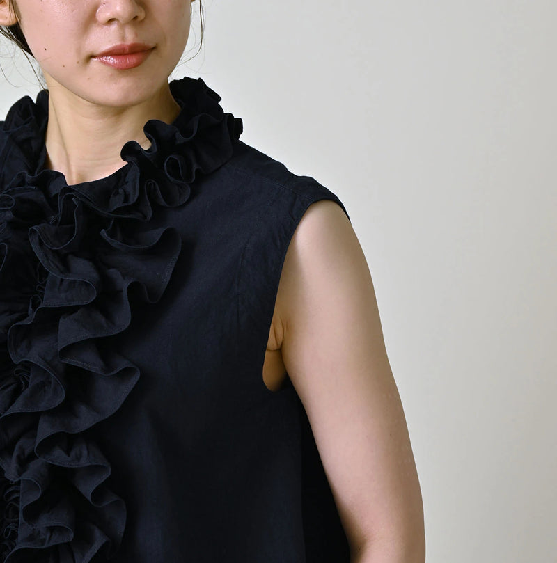45R Indigo Batiste Frill Camisole - Image 8