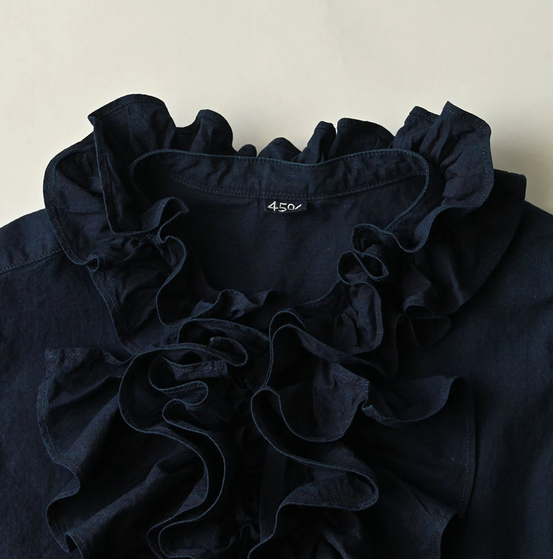 45R Indigo Batiste Frill Camisole - Image 12
