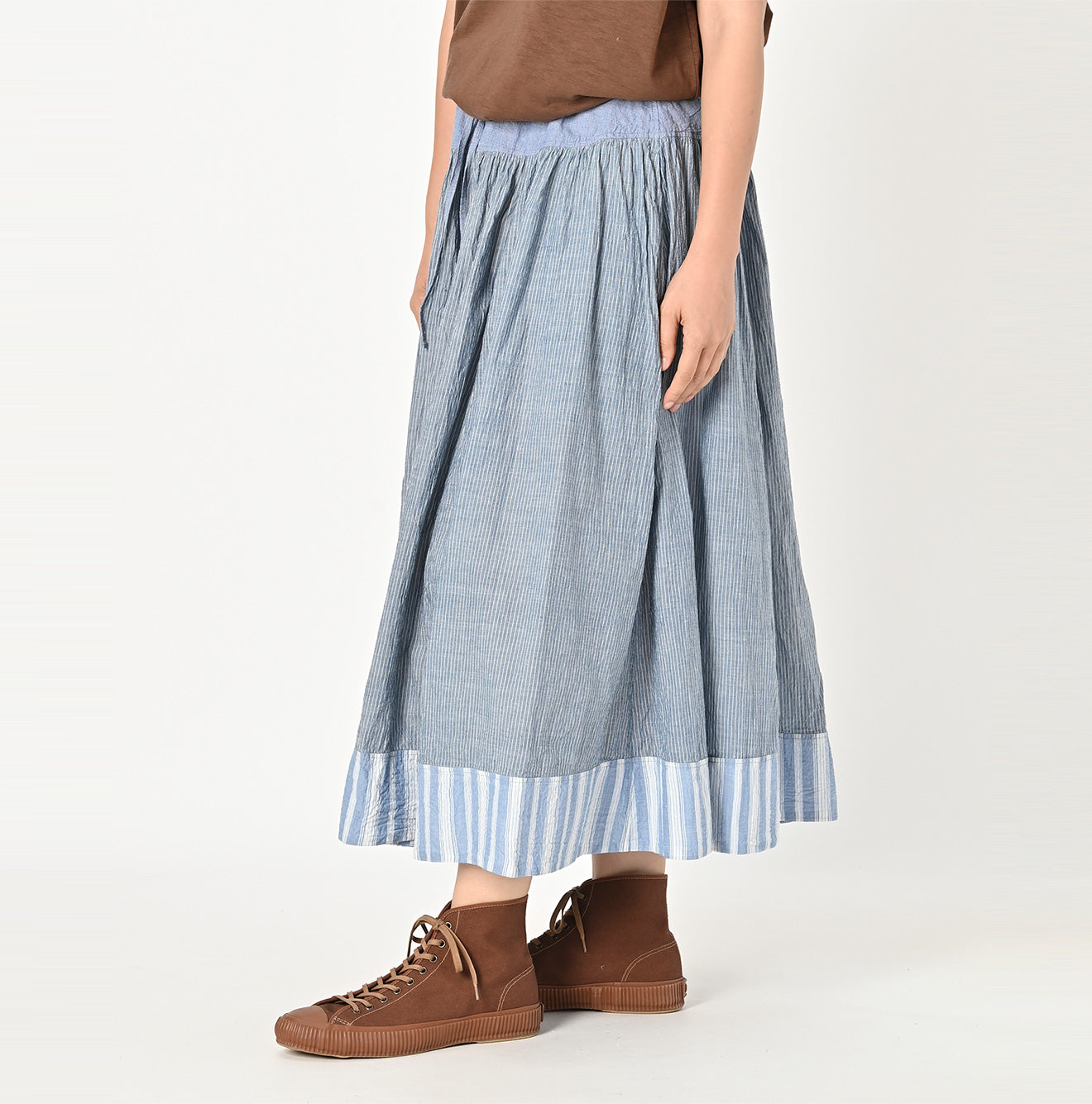 Tsuyukaze Khadi Mix Easy Gathered Skirt