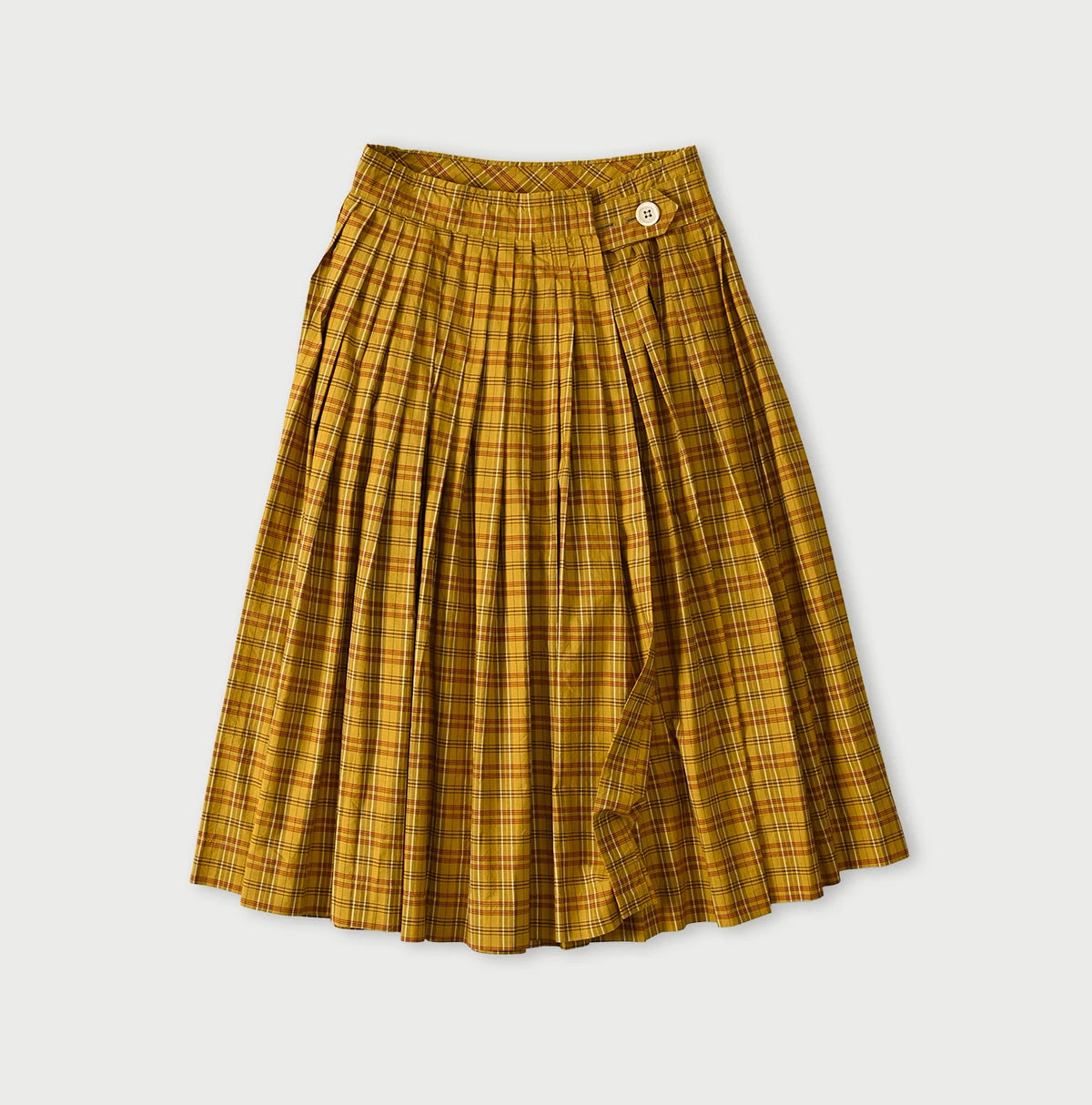 45R Broadcloth Madras Tucked Wrap Skirt