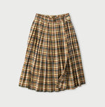 45R Broadcloth Madras Tucked Wrap Skirt