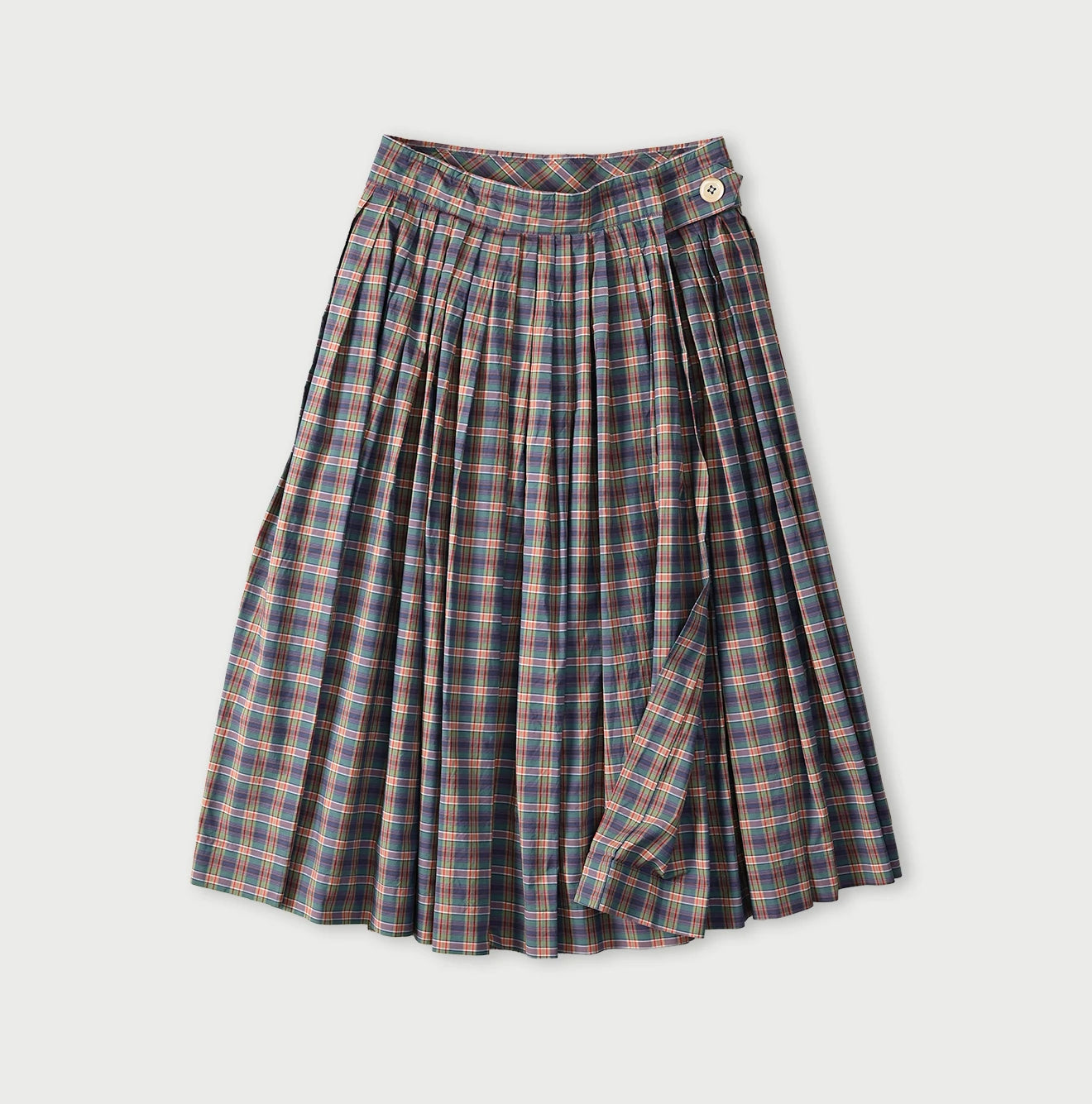 45R Broadcloth Madras Tucked Wrap Skirt - Image 3