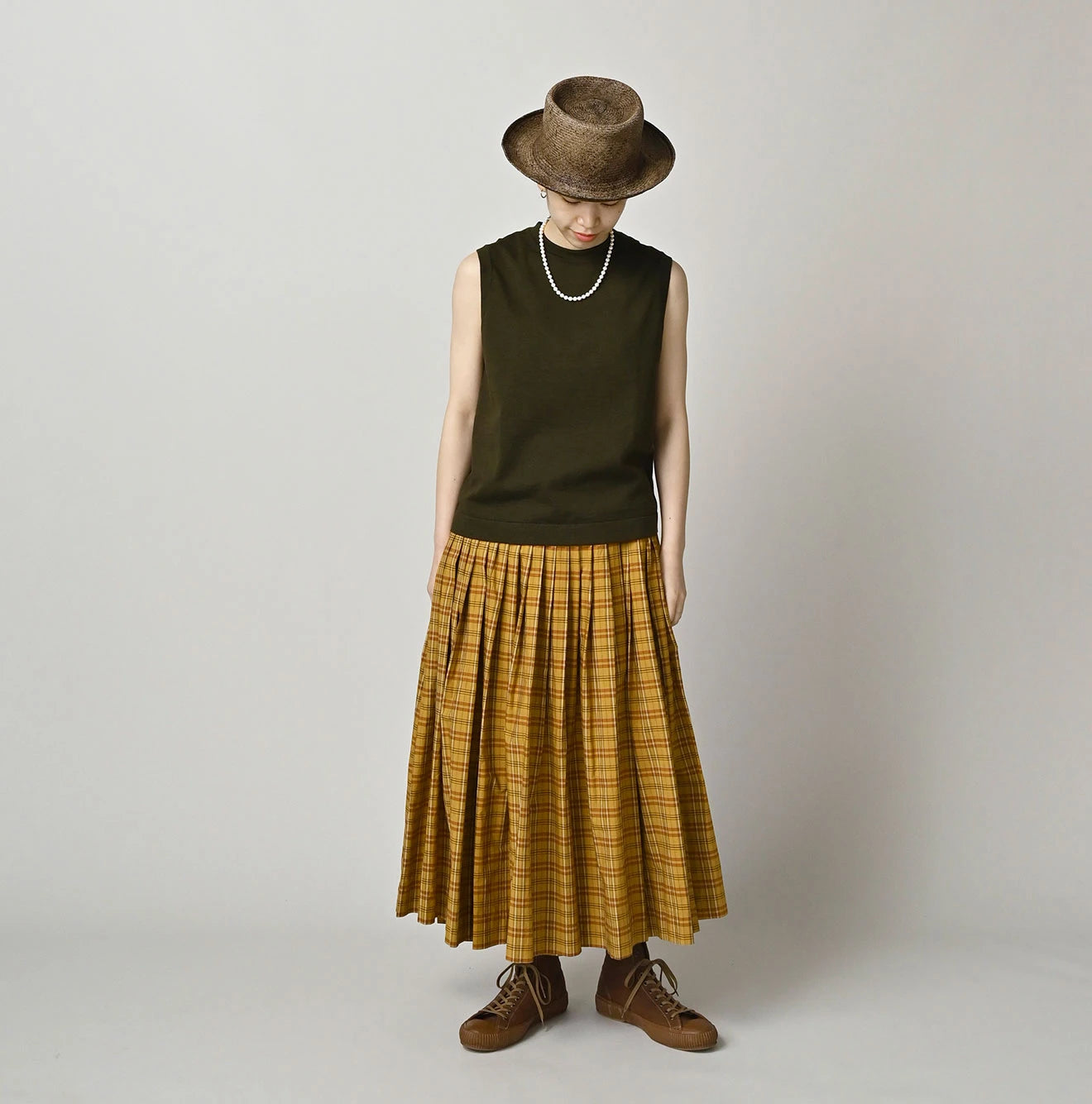 45R Broadcloth Madras Tucked Wrap Skirt - Image 4