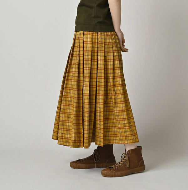 45R Broadcloth Madras Tucked Wrap Skirt