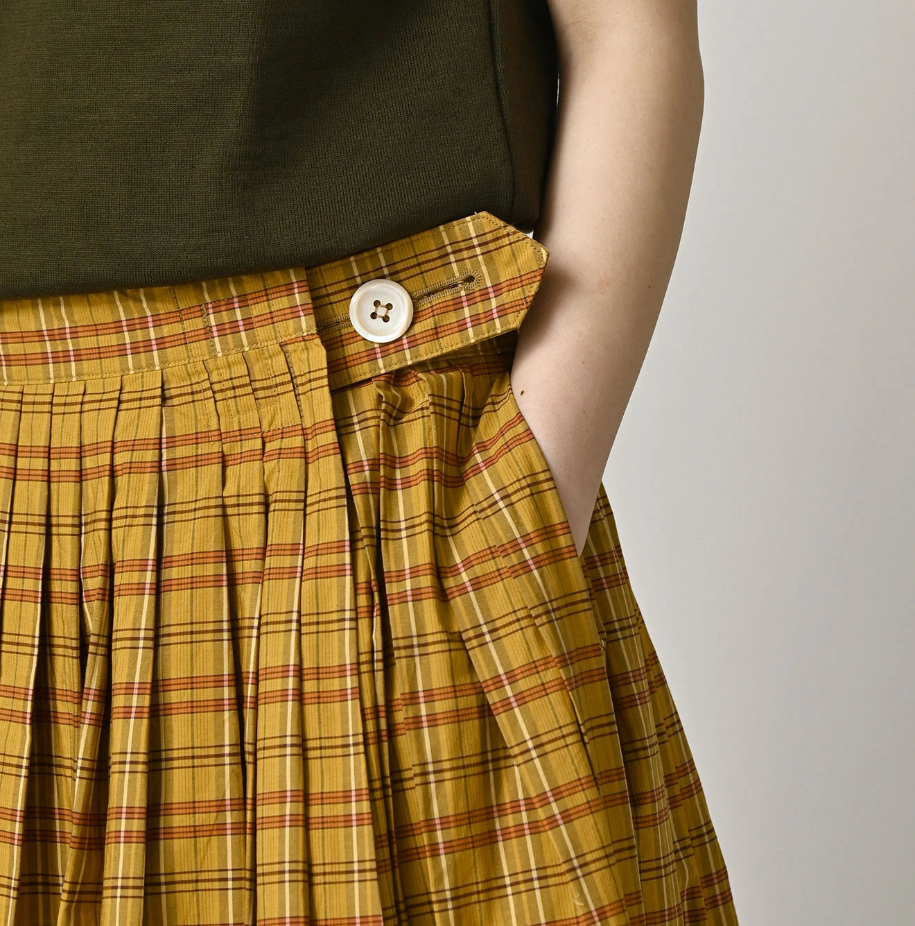 45R Broadcloth Madras Tucked Wrap Skirt - Image 9