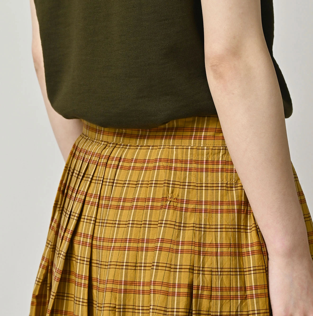 45R Broadcloth Madras Tucked Wrap Skirt - Image 10