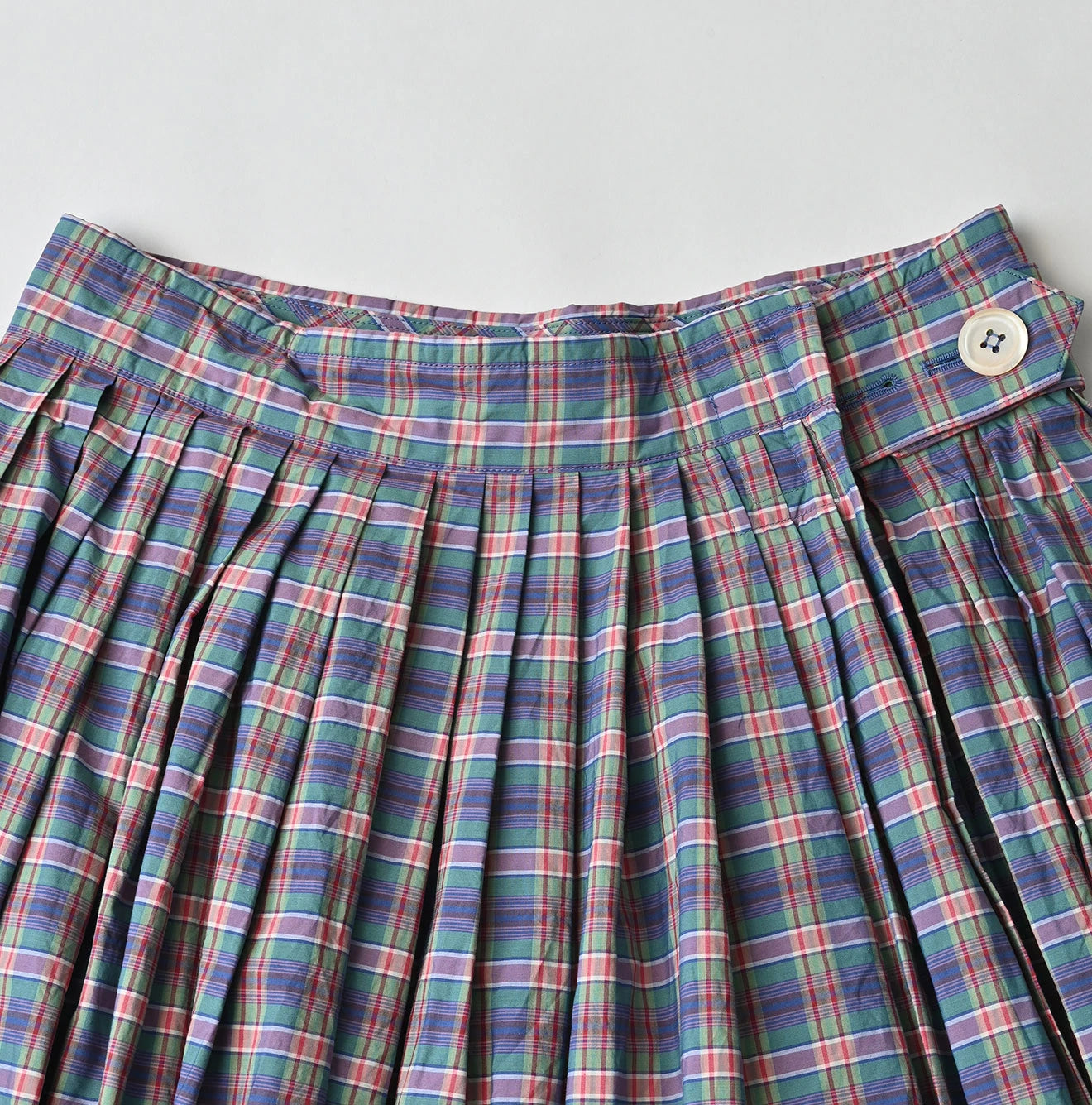 45R Broadcloth Madras Tucked Wrap Skirt - Image 13