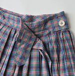 45R Broadcloth Madras Tucked Wrap Skirt
