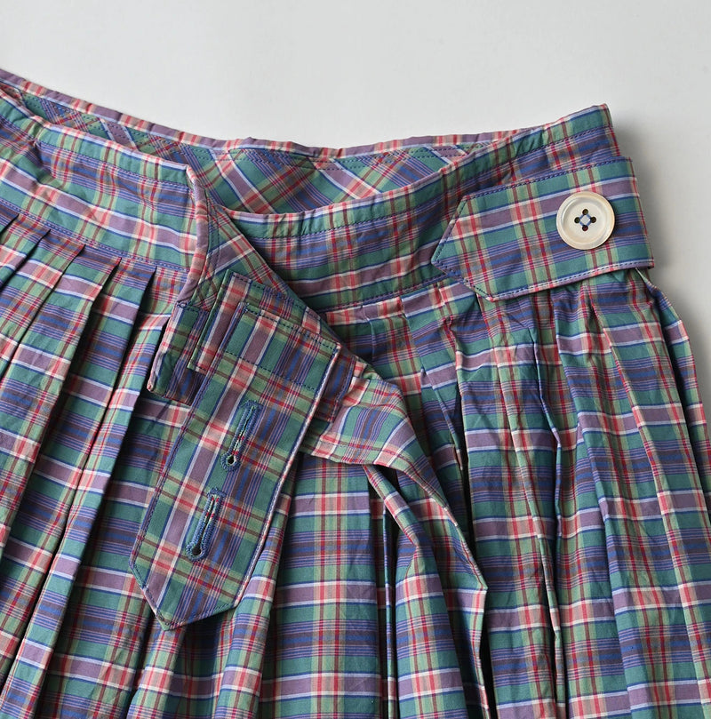 45R Broadcloth Madras Tucked Wrap Skirt - Image 14