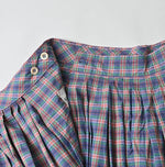 45R Broadcloth Madras Tucked Wrap Skirt
