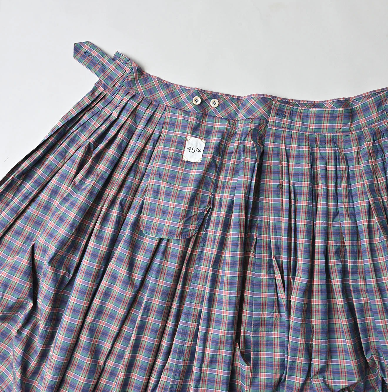 45R Broadcloth Madras Tucked Wrap Skirt - Image 16