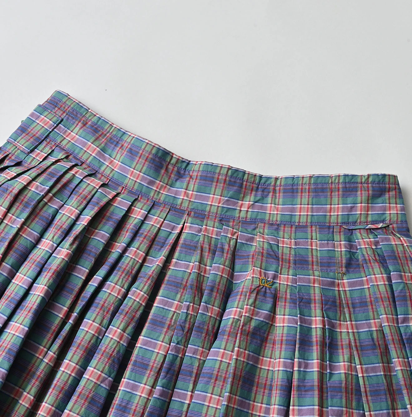 45R Broadcloth Madras Tucked Wrap Skirt - Image 17