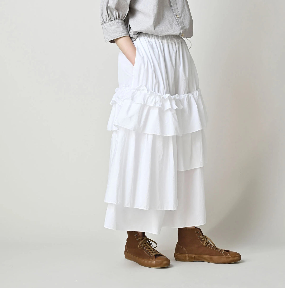 45R Broadcloth Tiered Skirt