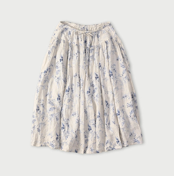 45R Linen Campanula Easy Gathered Skirt