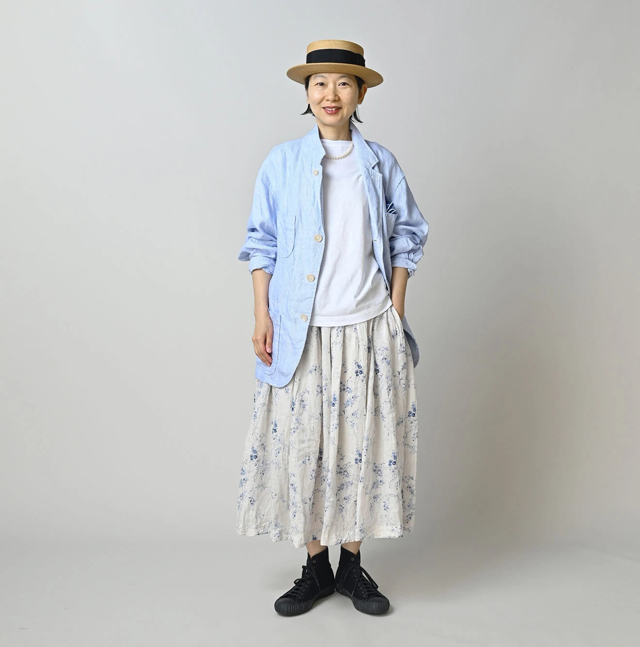 45R Linen Campanula Easy Gathered Skirt - Image 3