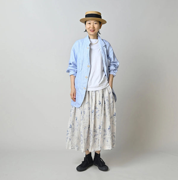 45R Linen Campanula Easy Gathered Skirt