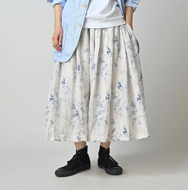 45R Linen Campanula Easy Gathered Skirt