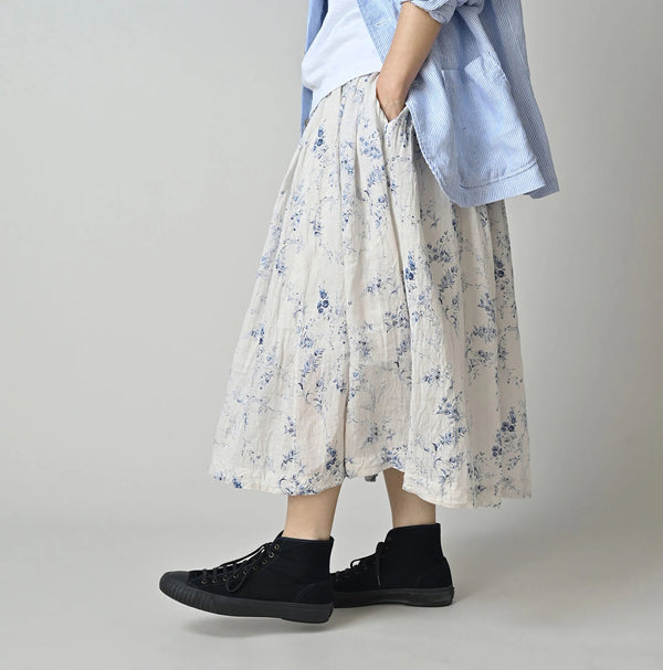 45R Linen Campanula Easy Gathered Skirt