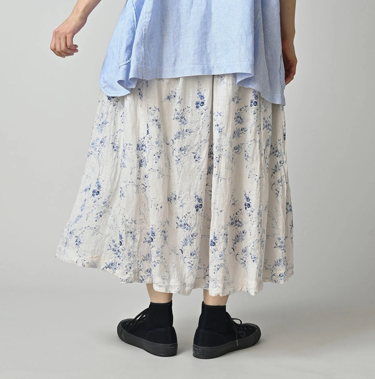 45R Linen Campanula Easy Gathered Skirt