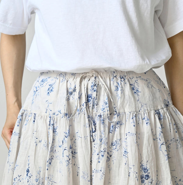 45R Linen Campanula Easy Gathered Skirt