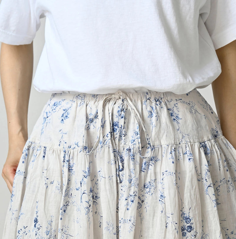 45R Linen Campanula Easy Gathered Skirt - Image 7