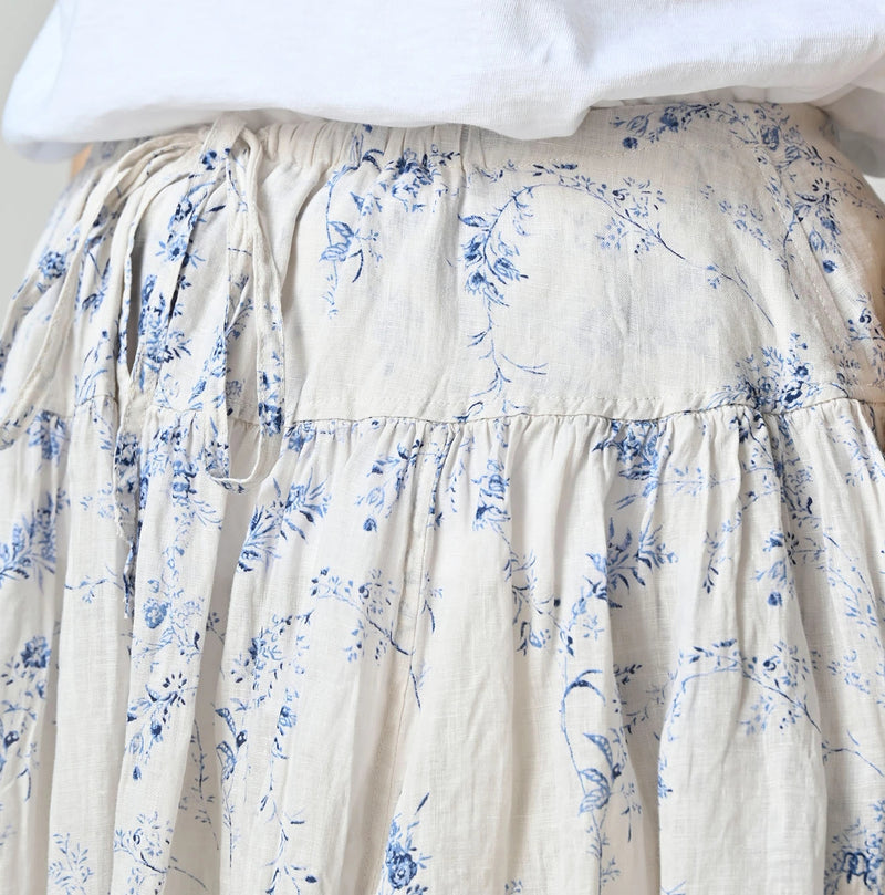 45R Linen Campanula Easy Gathered Skirt - Image 9
