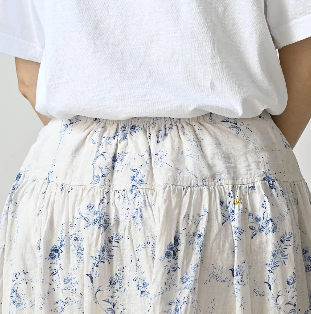 45R Linen Campanula Easy Gathered Skirt - Image 11