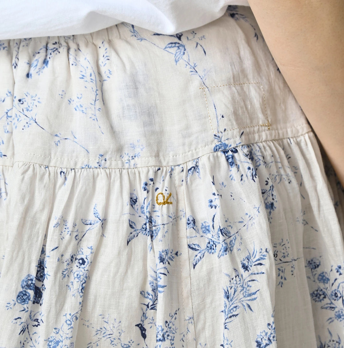 45R Linen Campanula Easy Gathered Skirt