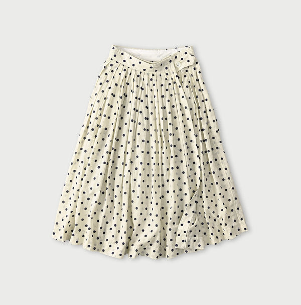 45R Gauze Polka Dot Wrap Skirt