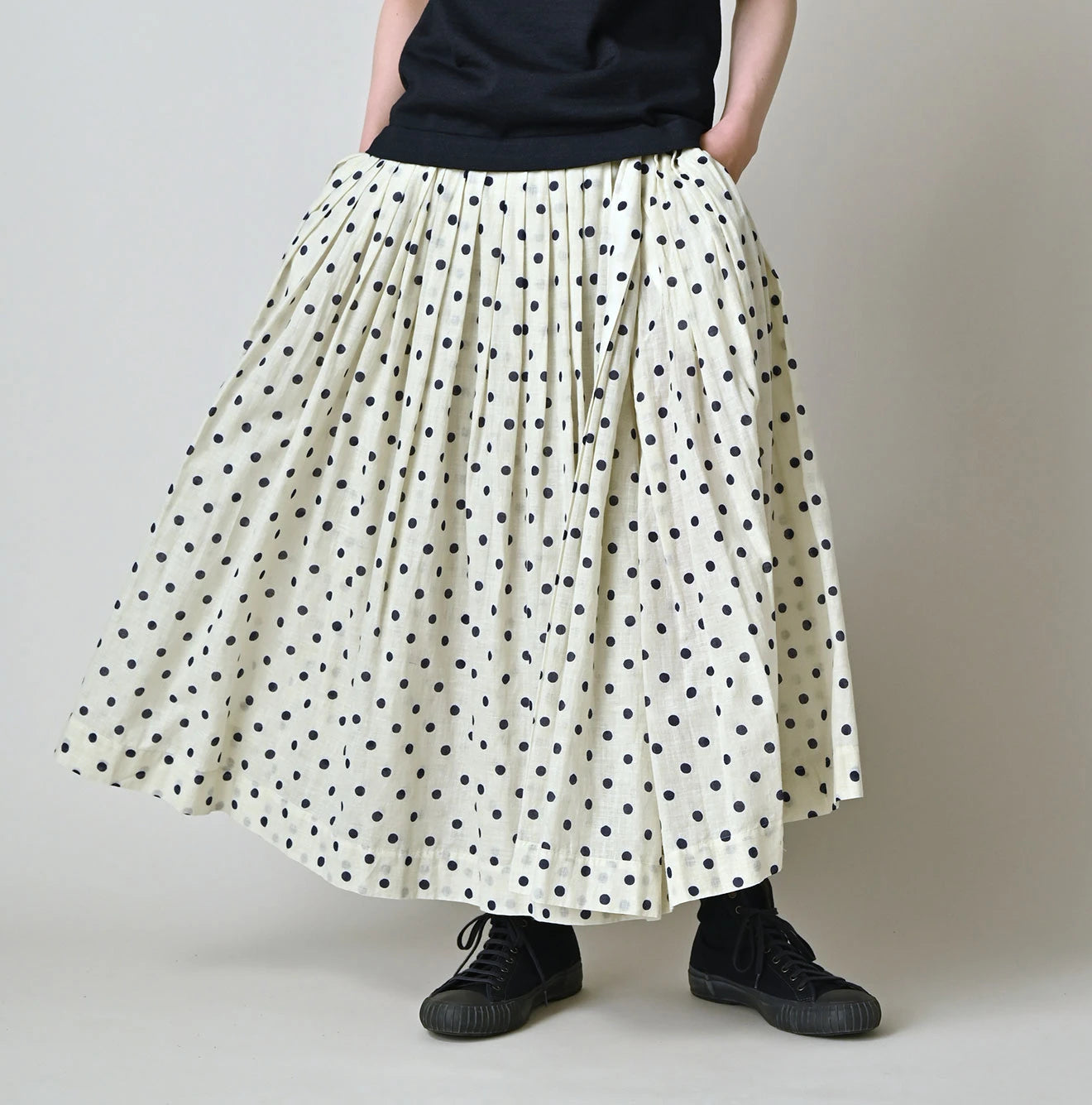 45R Gauze Polka Dot Wrap Skirt - Image 3