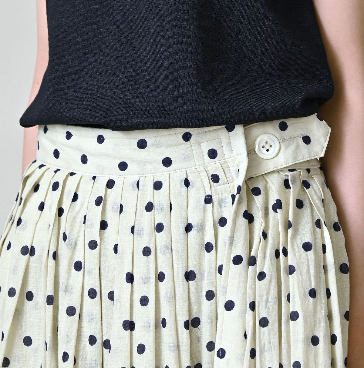45R Gauze Polka Dot Wrap Skirt